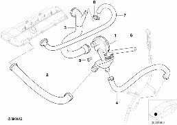 CRANKCASE-VENTILATION/OIL SEPARATOR diagram for BMW 5 Series E39 528i