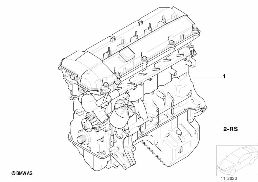 SHORT ENGINE diagram for BMW 5 Series E39 528i