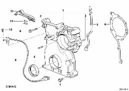 TIMING CASE diagram for BMW 5 Series E39 528i