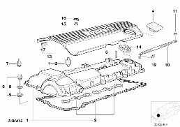 CYLINDER HEAD COVER diagram for BMW 5 Series E39 528i