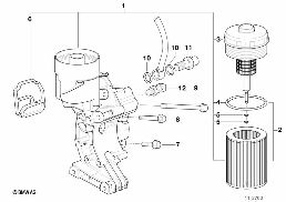 LUBRICATION SYSTEM-OIL FILTER diagram for BMW 5 Series E39 528i