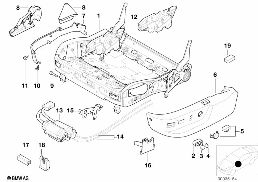 FRONT SEAT FRAME/COVERS diagram for BMW 5 Series E39 528i