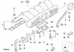 INTAKE MANIFOLD SYSTEM diagram for BMW 5 Series E39 528i