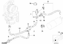 FUEL TANK BREATHER VALVE diagram for BMW 5 Series E39 528i