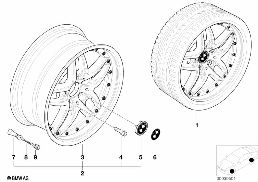 BMW COMPOSITE WHEEL, DOUBLE SPOKE 71 diagram for BMW 5 Series E39 528i