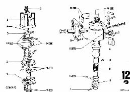 DISTRIBUTOR-SINGLE PARTS diagram for BMW 1500-2000CS 1800