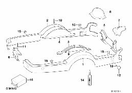 TRAILER, INDIVIDUAL PARTS, PLASTIC PARTS diagram for BMW 5 Series E39 528i